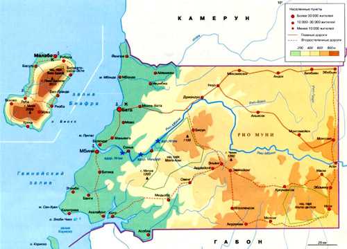 Подробная карта экваториальной гвинеи