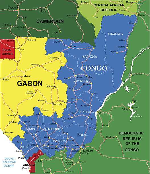 Подробная карта Демократической Республики Конго с отмеченными городами и достопримечательностями страны. Географическая карта. Демократическая Республика Конго со спутника