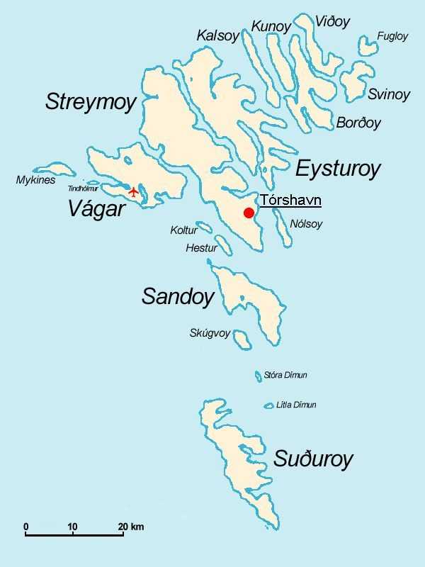 Фарерские острова на карте