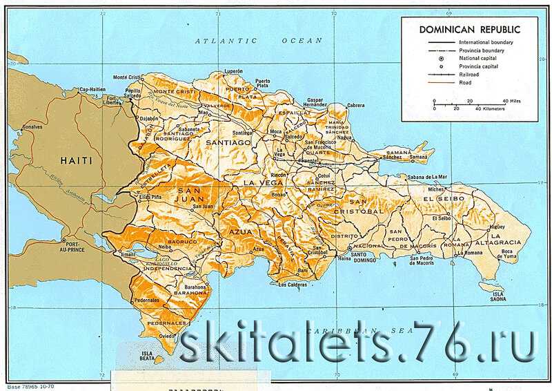 Карта доминиканы. курорты, провинции, рельеф