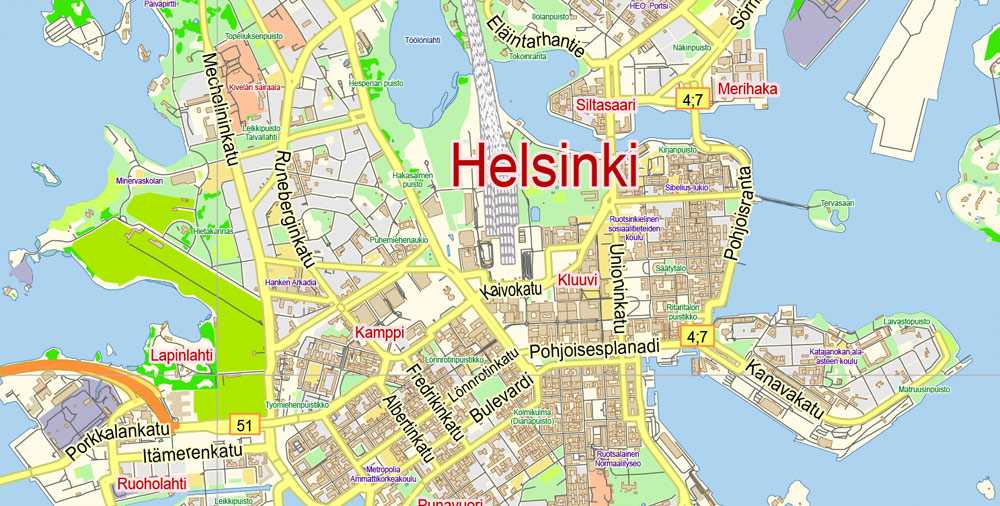 Карты хельсинки (финляндия). подробная карта хельсинки на русском языке с отелями и достопримечательностями