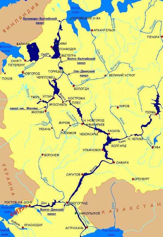 Река волга исток и устье карта - карта для туриста travelel.ru