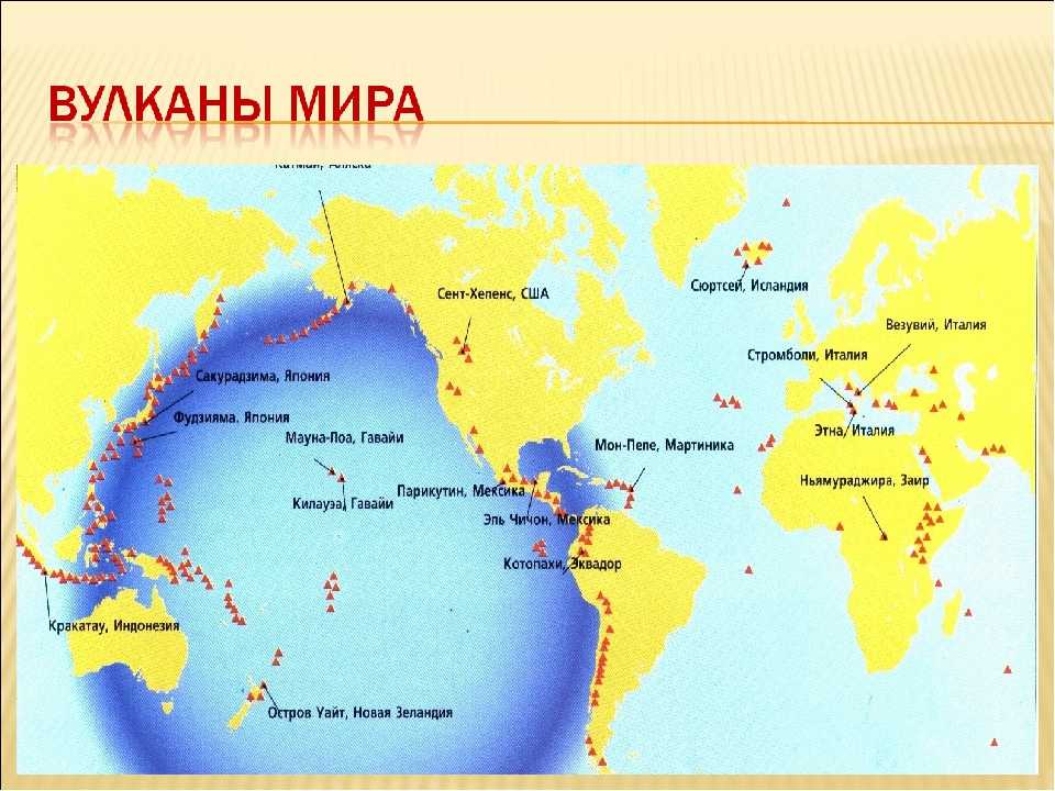 Действующие вулканы на карте мира с названиями, в россии, где расположены, фото, описание