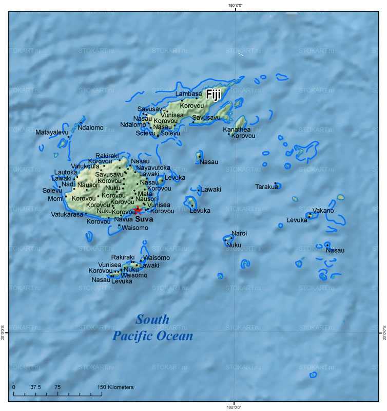 Карта фиджи, где находится фиджи на карте мира