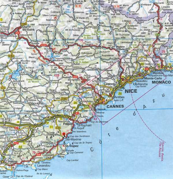 Карта лазурного берега франции на русском языке. лазурный берег: что нужно знать перед поездкой карта лазурный берег