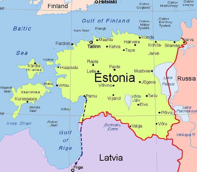 Карта эстонии