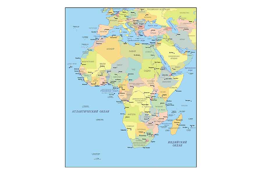 Где на карте мира находится африка?