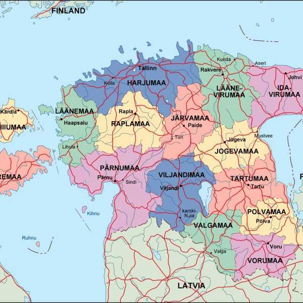 Карта эстонии — изучаем детально