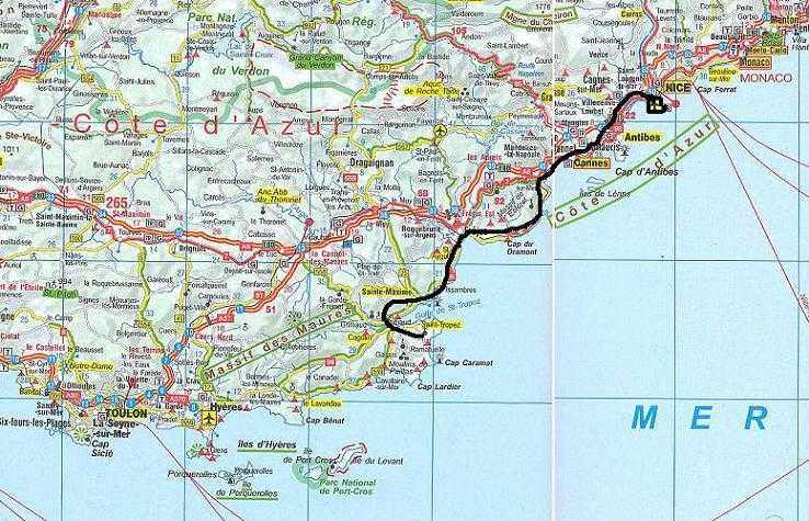 Карта лазурного берега франции на русском языке