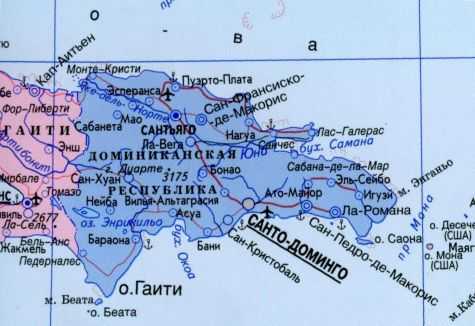 Доминикана на карте