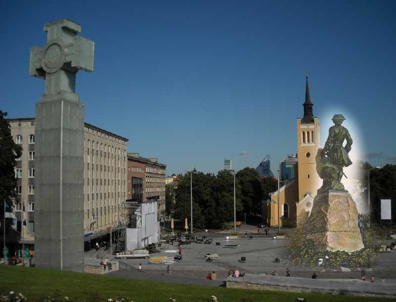 Площадь свободы и монумент победы в таллине