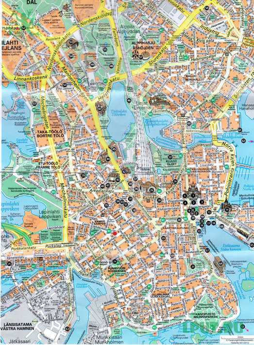 Подробная карта хельсинки на русском языке, карта хельсинки с достопримечательностями и отелями