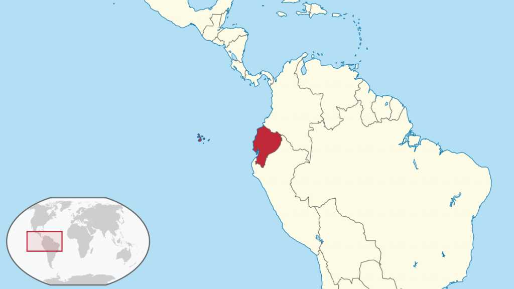Где находится эквадор — на карте мира. страна и материк.