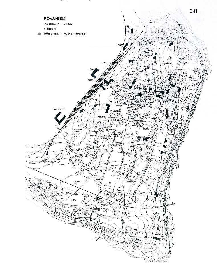 Подробная карта Рованиеми на русском языке с отмеченными достопримечательностями города. Рованиеми со спутника