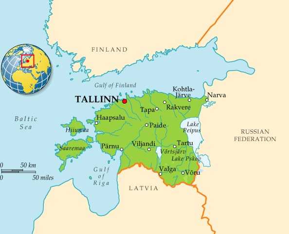 Карта эстонии на русском языке. эстония на карте — туристер.ру