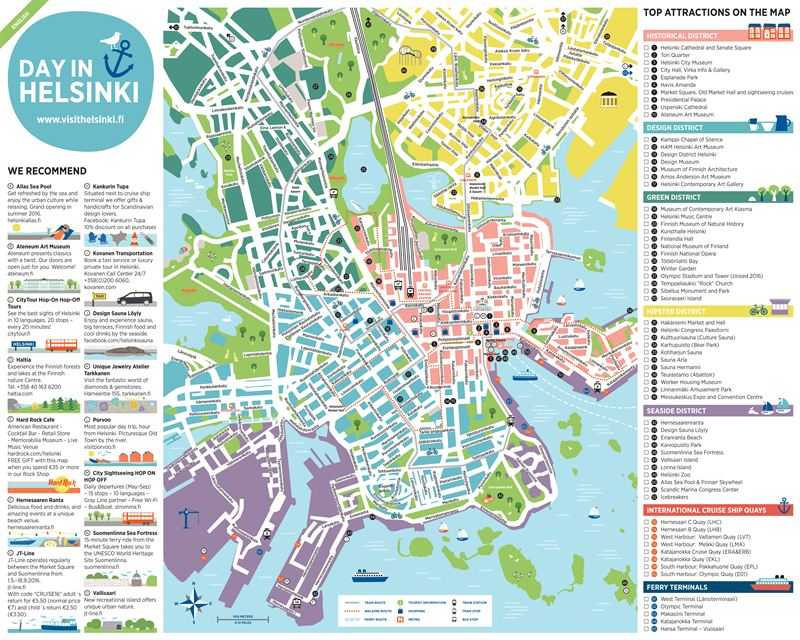 Туристическая карта хельсинки на русском языке с достопримечательностями