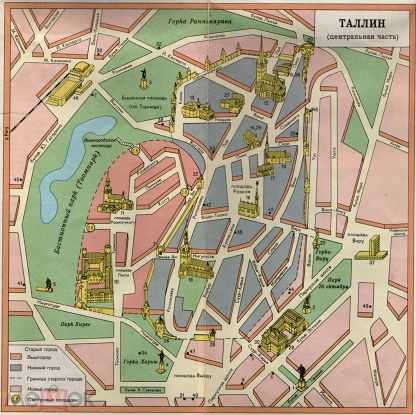 Таллин на карте, карта таллина на русском языке для туристов с достопримечательностями