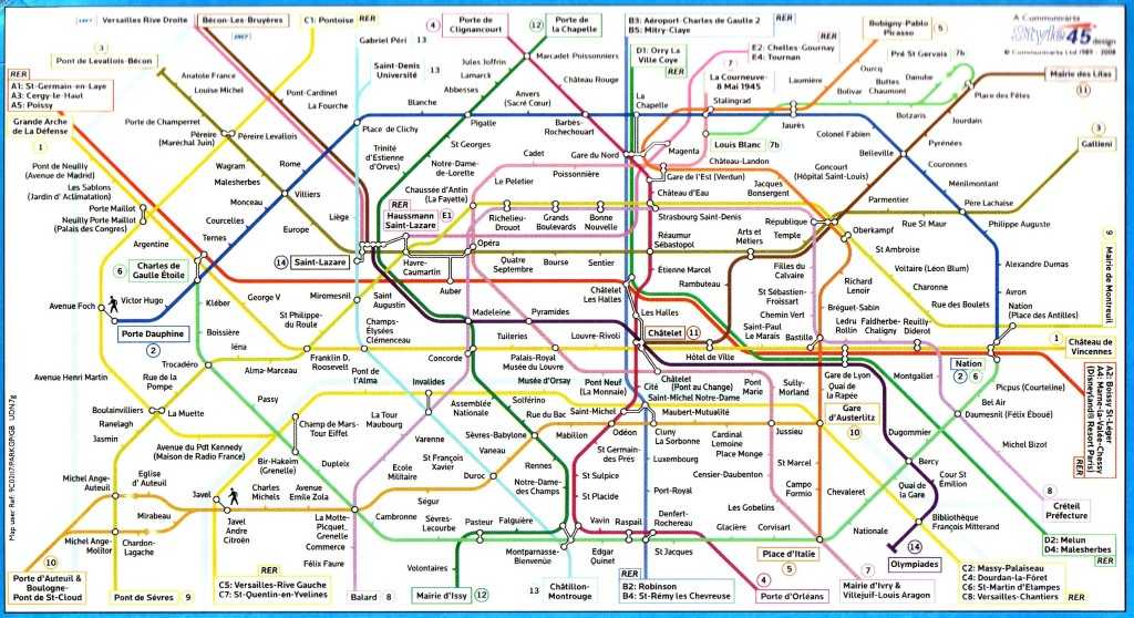 Карта метро парижа