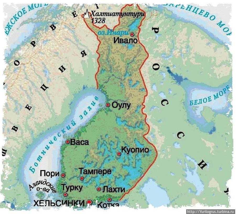 Карта финляндии на русском языке